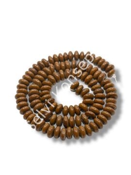 El Yapımı Parlak Disk Rondela Dizi Cam Boncuk Kahverengi 7,5x3,5 mm