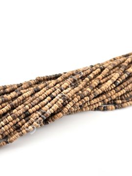 Hindistan Cevizi Kabuğu (Coconut) Ahşap Dizi Boncuk Açık Kahve 3-4 mm