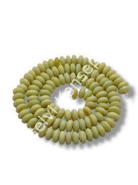 El Yapımı Mat Disk Rondela Dizi Cam Boncuk Krem 7,5x3,5 mm