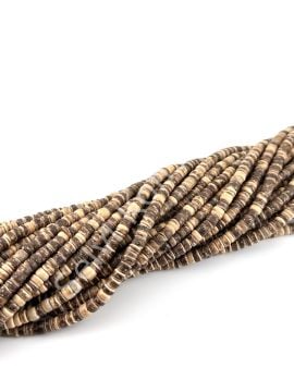 Hindistan Cevizi Kabuğu (Coconut) Ahşap Dizi Boncuk Açık Kahverengi 5-6 mm