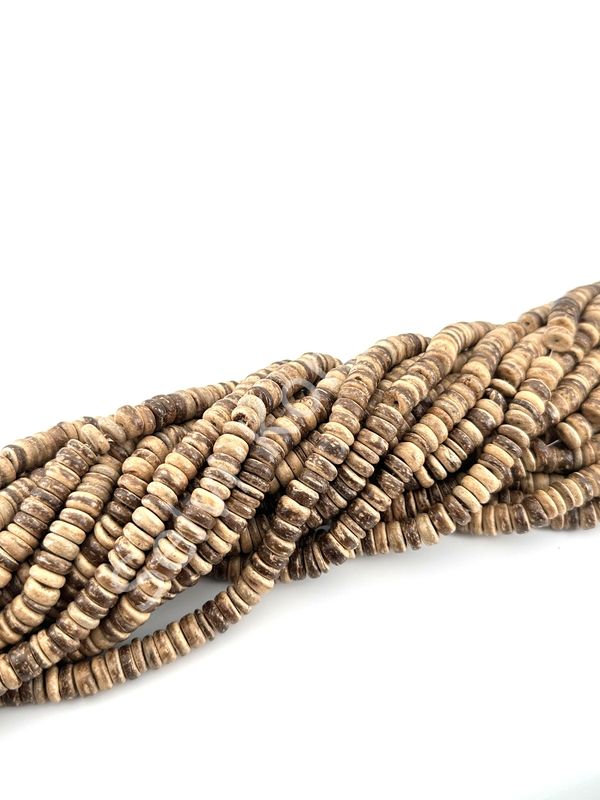 Hindistan Cevizi Kabuğu (Coconut) Ahşap Dizi Boncuk Açık Kahverengi 8 mm