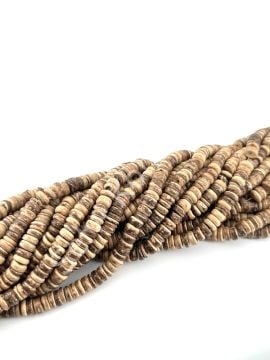 Hindistan Cevizi Kabuğu (Coconut) Ahşap Dizi Boncuk Açık Kahverengi 8 mm