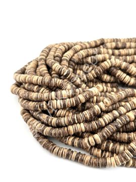 Hindistan Cevizi Kabuğu (Coconut) Ahşap Dizi Boncuk Açık Kahverengi 8 mm