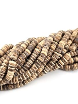 Hindistan Cevizi Kabuğu (Coconut) Ahşap Dizi Boncuk Açık Kahverengi 8 mm