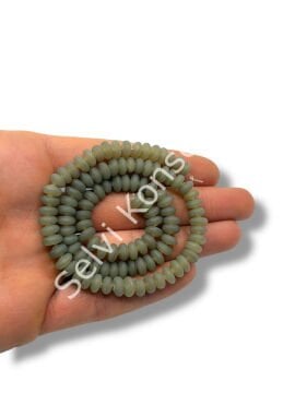 El Yapımı Mat Disk Rondela Dizi Cam Boncuk Duman Gri 7,5x3,5 mm