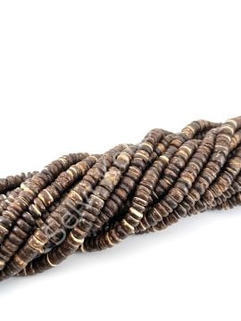 Hindistan Cevizi Kabuğu (Coconut) Ahşap Dizi Boncuk Koyu Kahverengi 8 mm