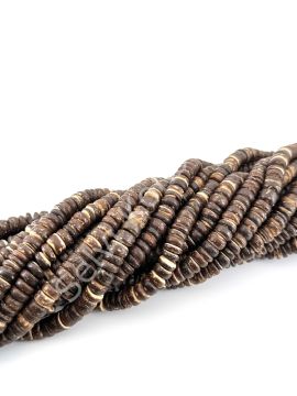Hindistan Cevizi Kabuğu (Coconut) Ahşap Dizi Boncuk Koyu Kahverengi 8 mm