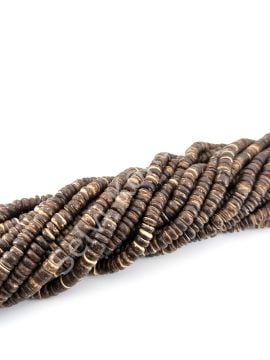 Hindistan Cevizi Kabuğu (Coconut) Ahşap Dizi Boncuk Koyu Kahverengi 8 mm