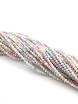 Soft Renkli Yuvarlak Doğal Sedef Taşı Dizi 3 mm