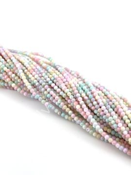 Soft Renkli Yuvarlak Doğal Sedef Taşı Dizi 3 mm