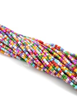 Renkli Silindir Doğal Sedef Taşı Dizi 3,5x3,5 mm