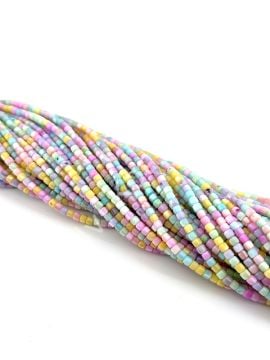 Soft Renkli Silindir Doğal Sedef Taşı Dizi 3,5x3,5 mm