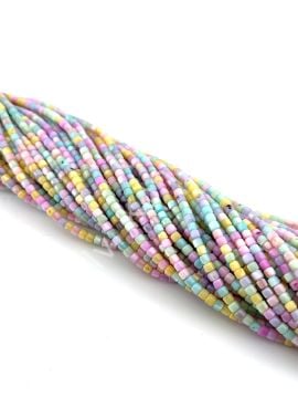 Soft Renkli Silindir Doğal Sedef Taşı Dizi 3,5x3,5 mm