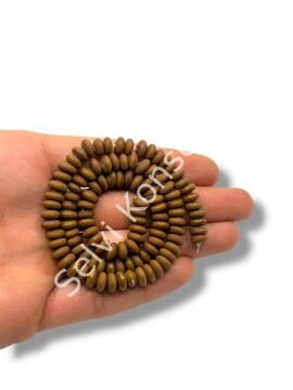 El Yapımı Mat Disk Rondela Dizi Cam Boncuk Kahverengi 7,5x3,5 mm