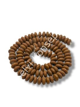 El Yapımı Mat Disk Rondela Dizi Cam Boncuk Kahverengi 7,5x3,5 mm