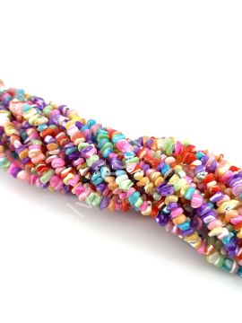 Soft Renkli Kırık Doğal Sedef Taşı Dizi 6-8 mm