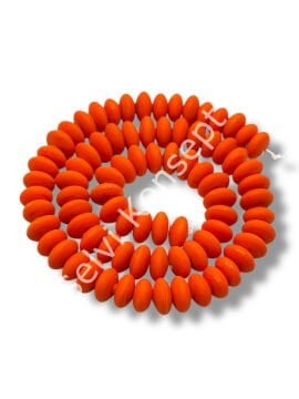El Yapımı Mat Disk Rondela Dizi Cam Boncuk Turuncu 9~10x5 mm