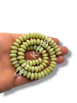 El Yapımı Mat Disk Rondela Dizi Cam Boncuk Krem 9~10x5 mm