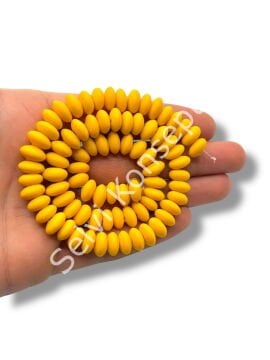 El Yapımı Mat Disk Rondela Dizi Cam Boncuk Hardal 9~10x5 mm