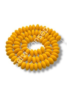 El Yapımı Mat Disk Rondela Dizi Cam Boncuk Hardal 9~10x5 mm