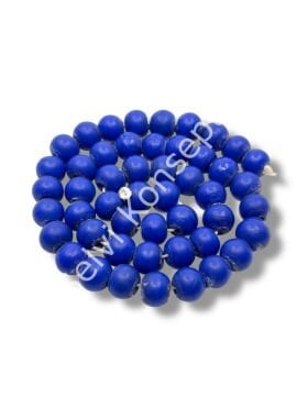El Yapımı Mat Yuvarlak Dizi Cam Boncuk Lacivert 10 mm