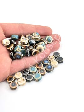 Otantik Seramik Boncuk Yassı 10 mm