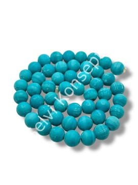 El Yapımı Mat Yuvarlak Dizi Cam Boncuk Turkuaz 10 mm