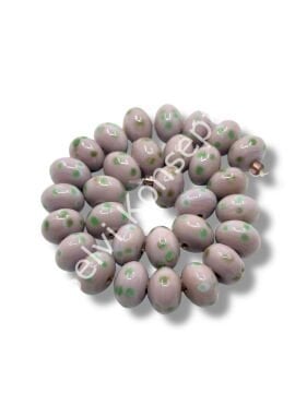 Şarlama Sanatı Benekli Tombul Rondela Mürdüm Dizi Cam Boncuk