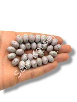 Şarlama Sanatı Benekli Tombul Rondela Mürdüm Dizi Cam Boncuk