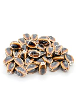 Otantik Seramik Boncuk 8x12 mm Kahverenği