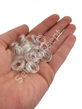 Kalıpsız Dilgöz Cam Boncuk Şeffaf 30 Adet