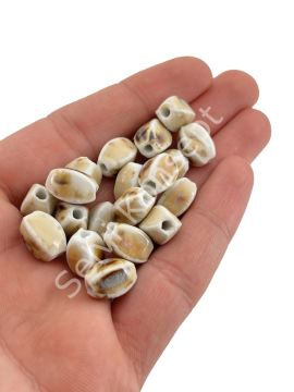 Otantik Seramik Boncuk 8x12 mm Krem