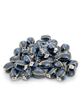 Otantik Seramik Boncuk 8x12 mm Lacivert