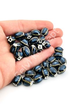 Otantik Seramik Boncuk 8x12 mm Lacivert