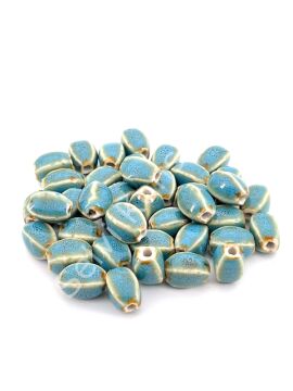 Otantik Seramik Boncuk 8x12 mm Mavi