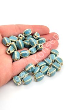 Otantik Seramik Boncuk 8x12 mm Mavi