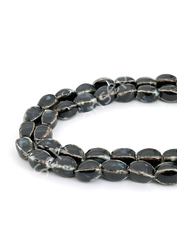 Otantik Seramik Boncuk 8x12 mm Siyah