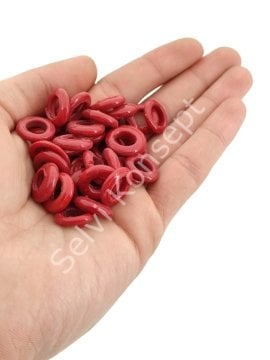 Kalıpsız Dilgöz Cam Boncuk Açık Kırmızı 30 Adet