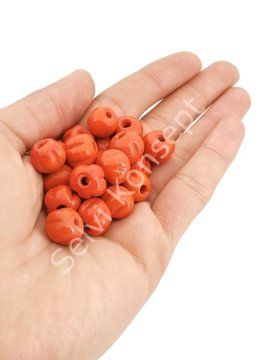 Turuncu Makarna Cam Boncuk 10 Adet