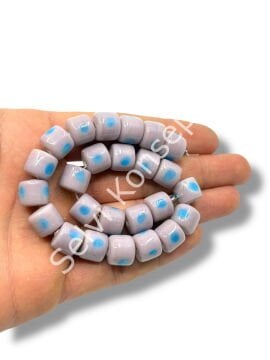 Şarlama Sanatı Benekli Silindir Mürdüm Dizi Cam Boncuk