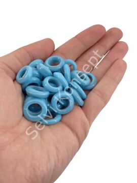 Kalıpsız Dilgöz Cam Boncuk Mat Mavi 30 Adet