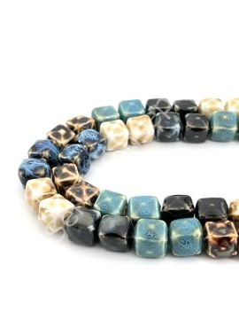 Otantik Seramik Boncuk Bombeli Küp 13 mm