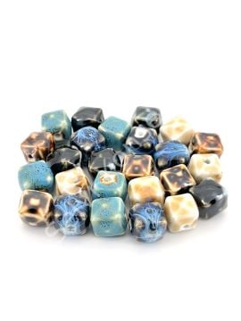 Otantik Seramik Boncuk Bombeli Küp 13 mm
