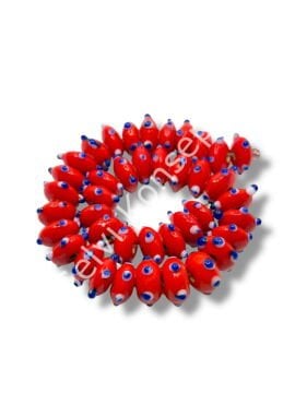 Şarlama Sanatı Papatya Benekli Rondela Kırmızı Dizi Cam Boncuk