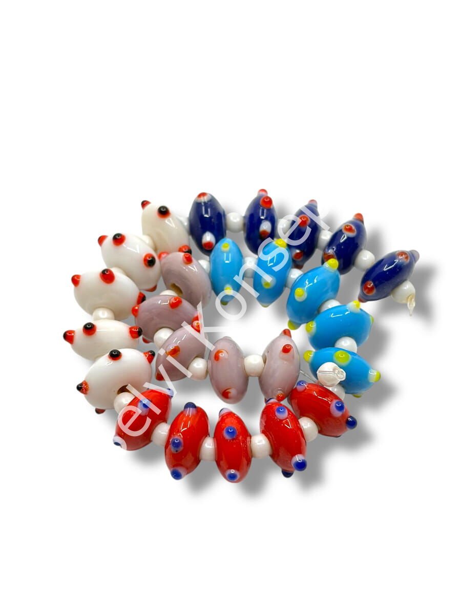 Şarlama Sanatı Papatya Benekli Rondela Karnaval Mix Dizi Cam Boncuk