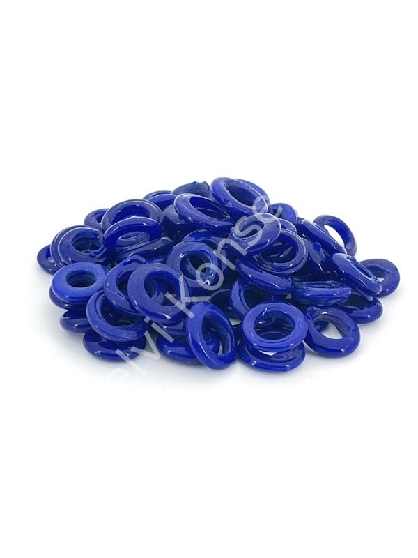 Kalıpsız Dilgöz Cam Boncuk Lacivert 30 Adet