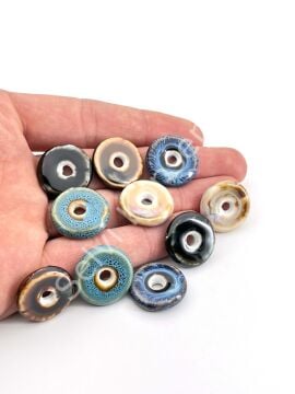 Otantik Seramik Boncuk Disk Rondela 20 mm