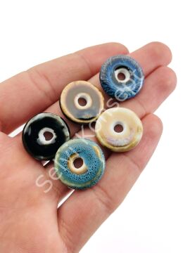 Otantik Seramik Boncuk Disk Rondela 20 mm