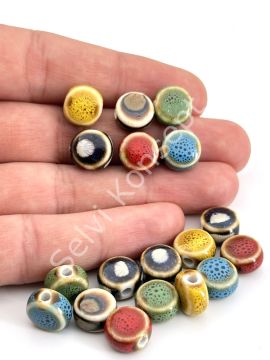 Otantik Seramik Boncuk Yassı 11,5x10 mm