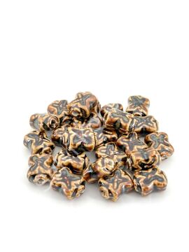 Otantik Seramik Boncuk 11x17 mm Kahverenği